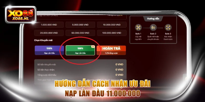 Siêu Ưu Đãi Nạp Lần Đầu Thưởng 11.000.000 Tại Nhà Cái XO88 - Treasure89