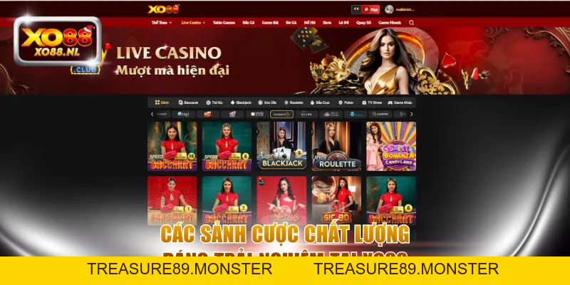 Live Casino XO88 - Khám Phá Sảnh Chơi Bài Không Giới Hạn - Treasure89