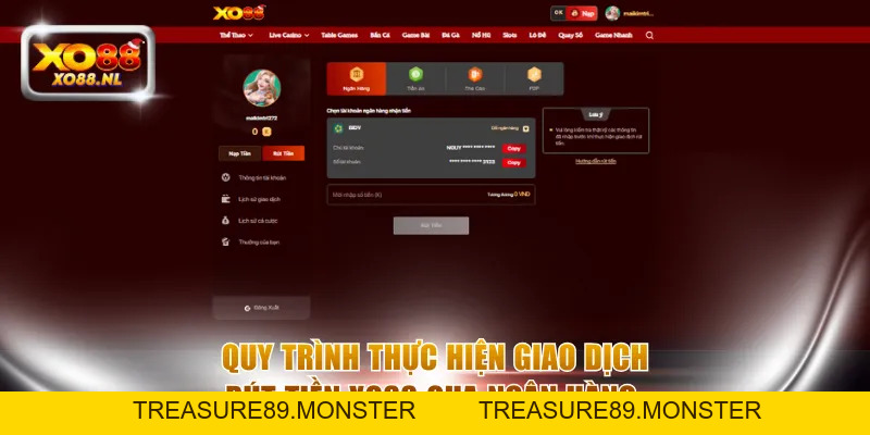 Rút Tiền XO88 - Cập Nhật Quy Trình Nhanh Và Gọn Dễ Nhớ - Treasure89