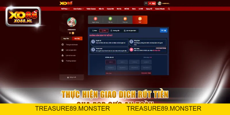 Rút Tiền XO88 - Cập Nhật Quy Trình Nhanh Và Gọn Dễ Nhớ - Treasure89